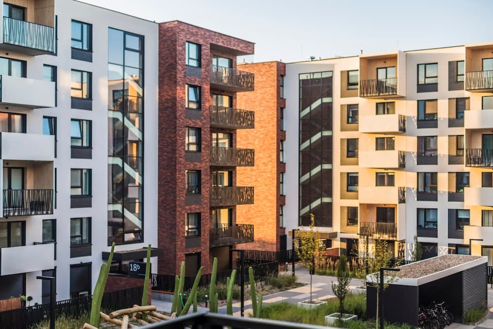 Connected mixed-use community with residential and retail at street level